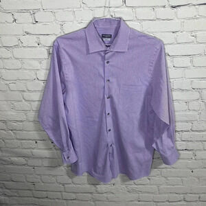 Van Heusen Purple White Checked Button Down Shirt